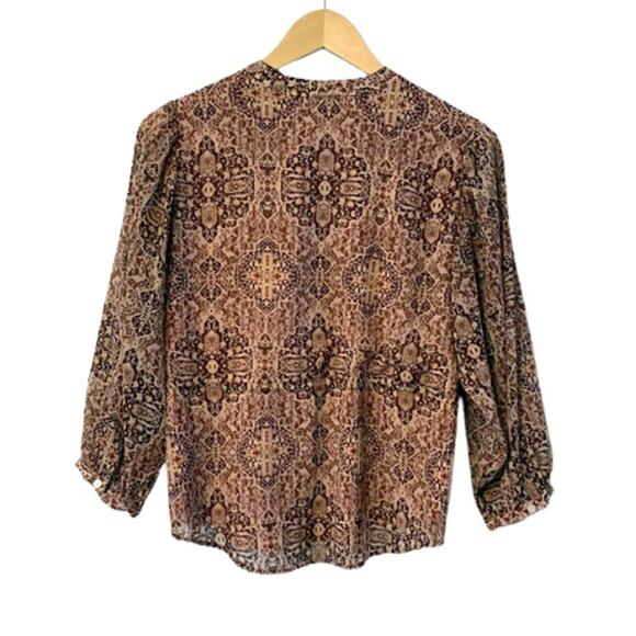 MADEWELL Drawstring Kaleidoscope Print Chiffon Top | XS - Picture 4 of 8